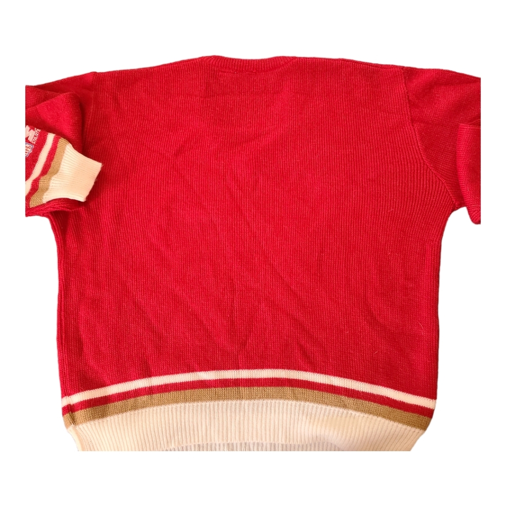 STARTER Red V-Neck Sweater - Picture 3 of 10